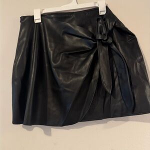 Modern Citizen Black Faux Leather Mini Skirt